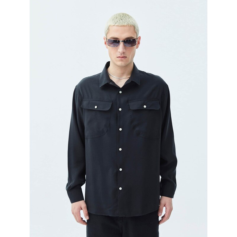 VAMOS CLO Košeľa čierna / biela 60683168