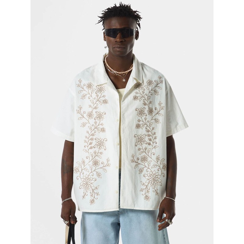 VAMOS CLO Košeľa tmavobéžová / vaječná škrupina 60683272