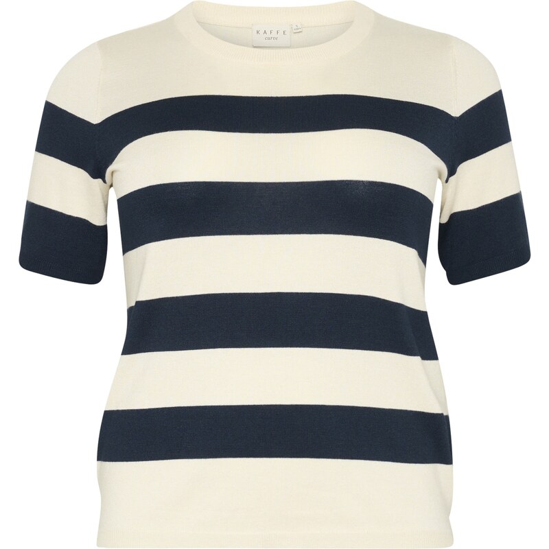 KAFFE CURVE Sveter KC Malia námornícka modrá / biela 59749787