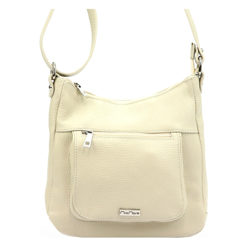 Kožená kabelka MiaMore béžová KZ45111 62179694