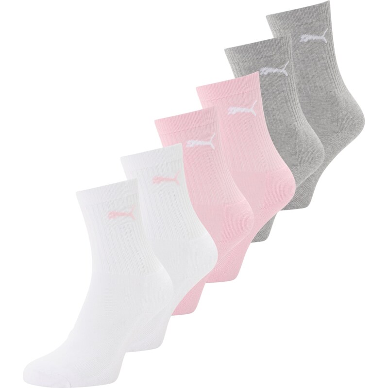 PUMA Ponožky sivá melírovaná / ružová / biela 65977802