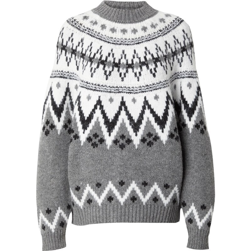 LeGer by Lena Gercke Sveter Flavia sivá melírovaná / čierna / biela 60133945