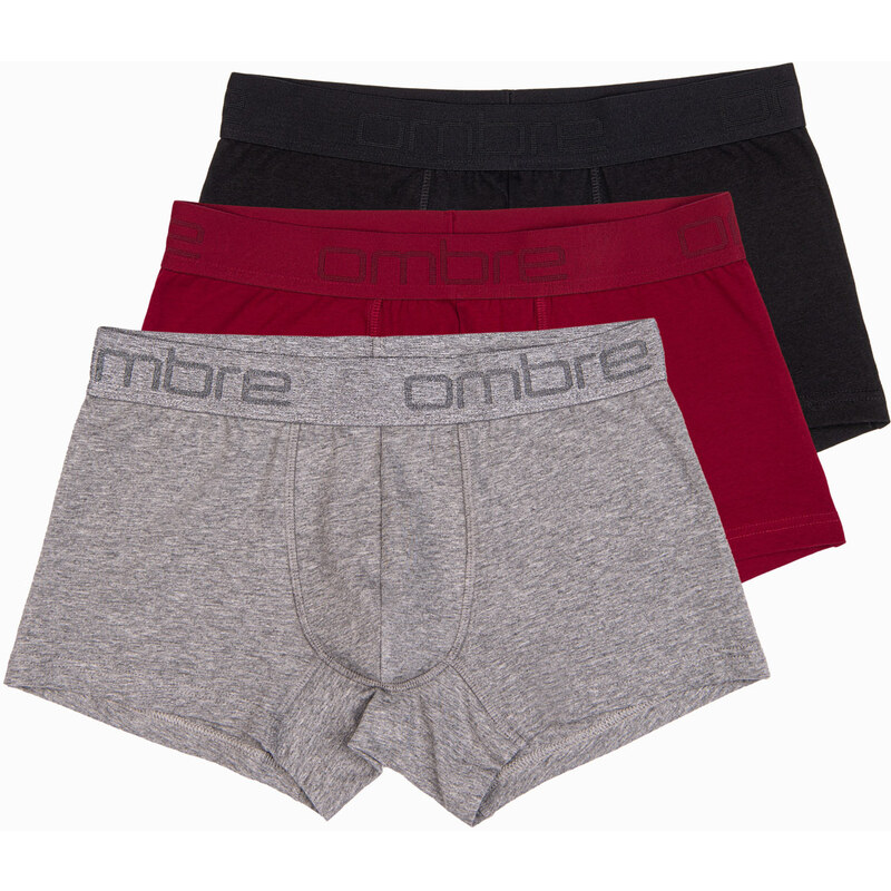 Ombre Mens cotton boxer shorts with logo - 3-pack mix 50632399