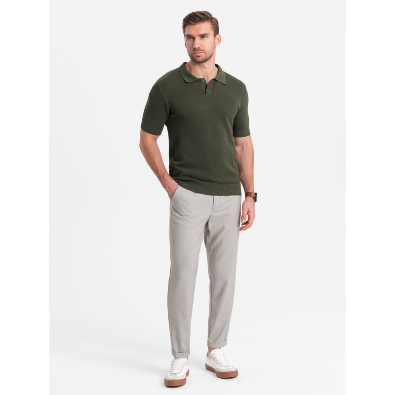 Ombre Mens REGULAR FIT chino pants with elastic waistband - gray-beige 64965715