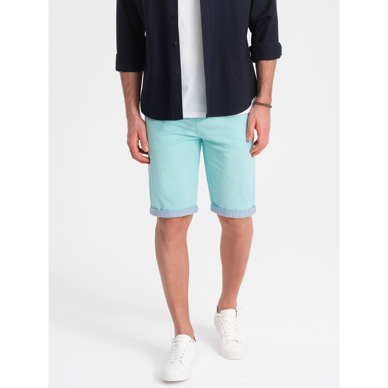 Ombre Mens chinos shorts with contrasting turn-up 64779644