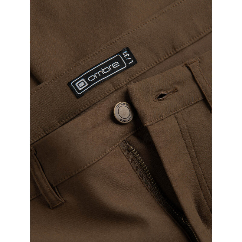 Ombre Mens REGULAR fabric pants with cargo pockets - olive 52497499
