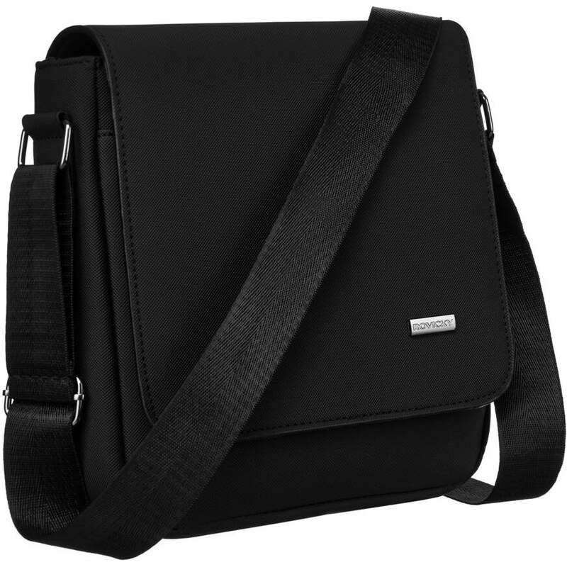 Pánska crossbody taška s chlopňou čiernej farby z nylonu - Rovicky 58389300