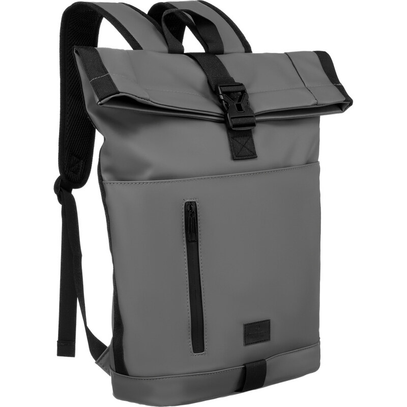 Šedý rolovací mestský batoh vyrobený z vodeodolného polyesteru - 67556499