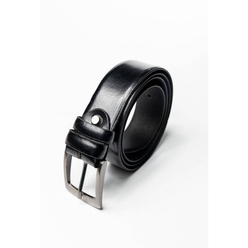 Hladký pánsky opasok z kvalitnej lesklej prírodnej kože - Rovicky 58385191