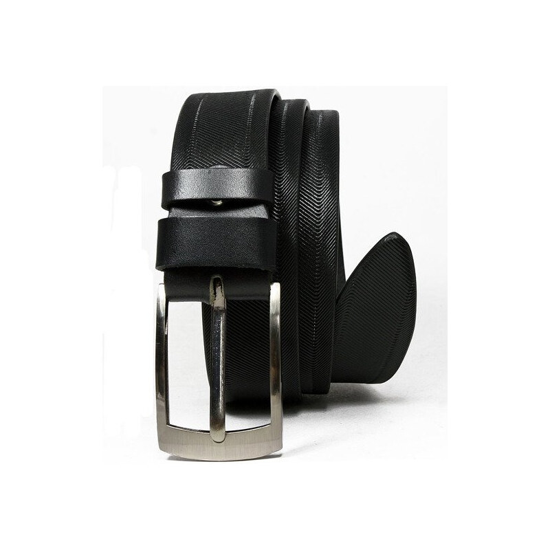 Pánsky kožený opasok so štýlovým motívom drážky - Rovicky 58385175