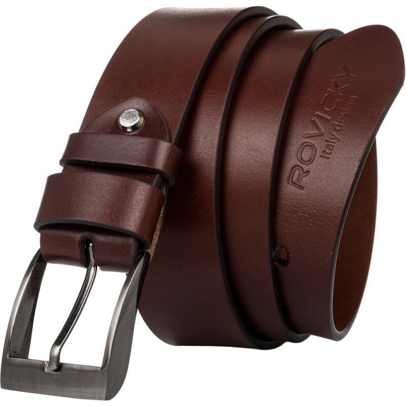 Široký, univerzálny pánsky opasok z prírodnej lícovej kože - Rovicky 58385452