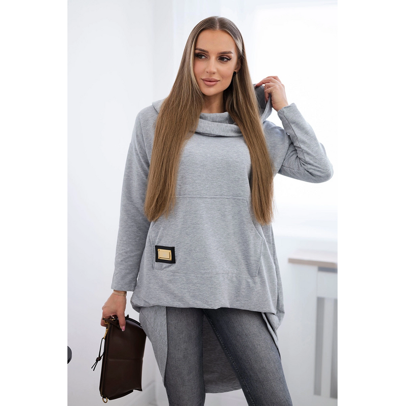 Mikina Yasmina s kapucňou s dlhým chrbtom 62702964