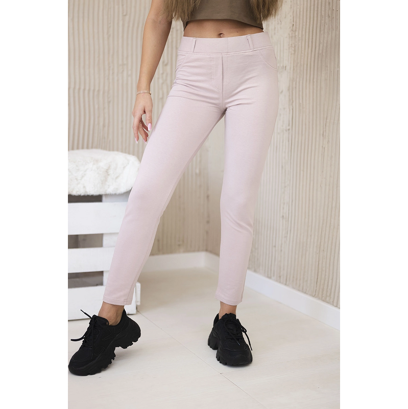 Bavlnené nohavice s vreckami vzadu čierny 65080646