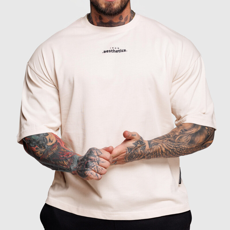 Oversize tričko Iron Aesthetics Major, béžové 59481931