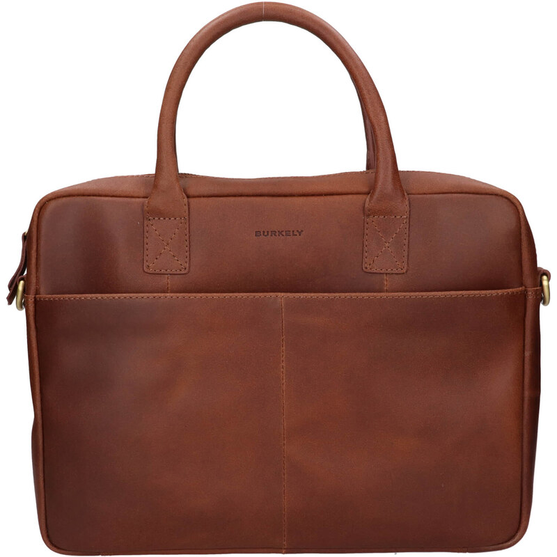 Kožená taška na notebook Burkely Jacko - koňak 22676174