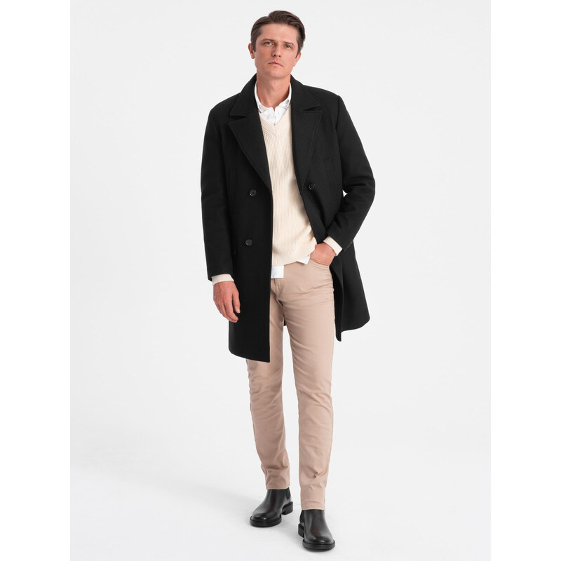 Ombre Mens double-breasted lined coat - black 67099604
