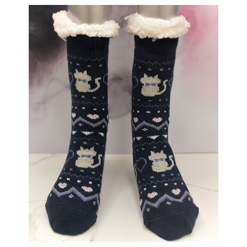 ARMANDO Dámske zateplené tmavomodré ponožky CAT 59482414