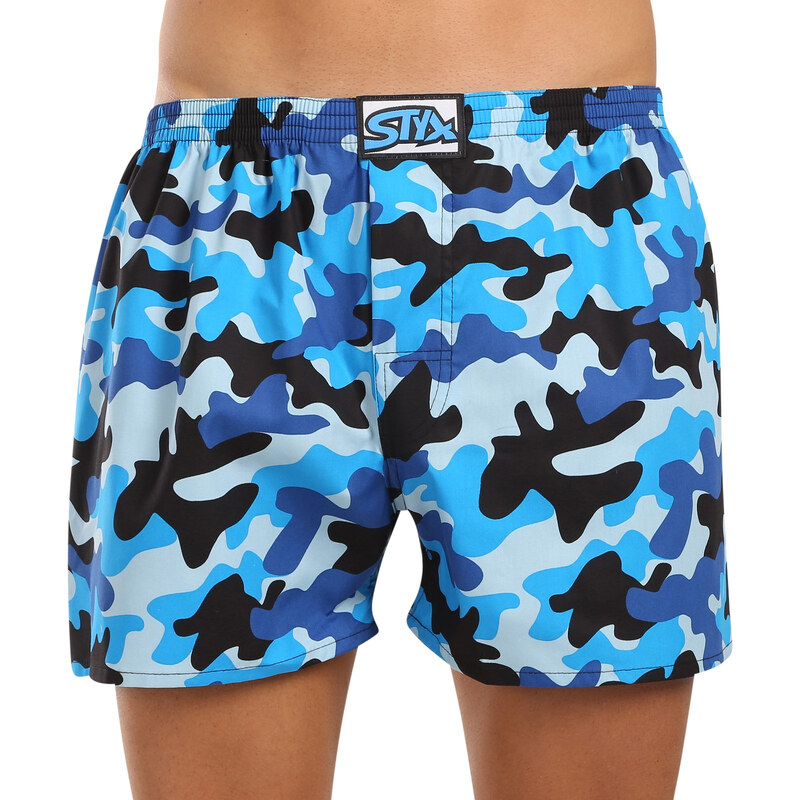 Pánske trenky Styx art klasická guma maskáč modrý (A1850) 59499604