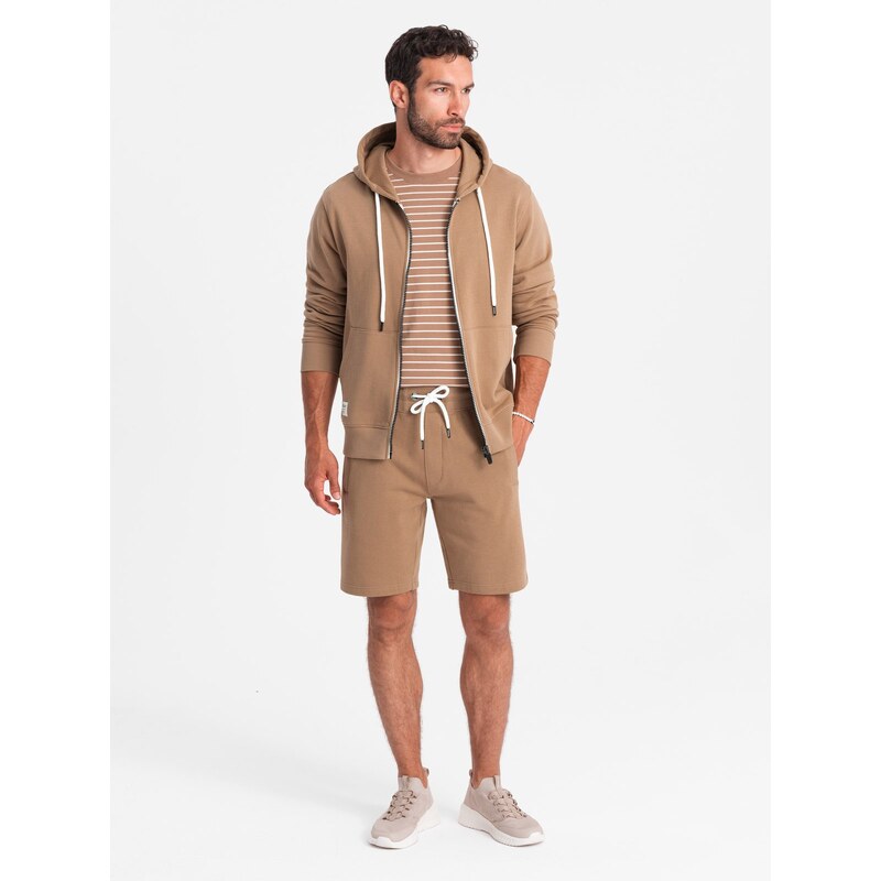Ombre Mens sweatshirt set unbuttoned sweatshirt + shorts 67098601