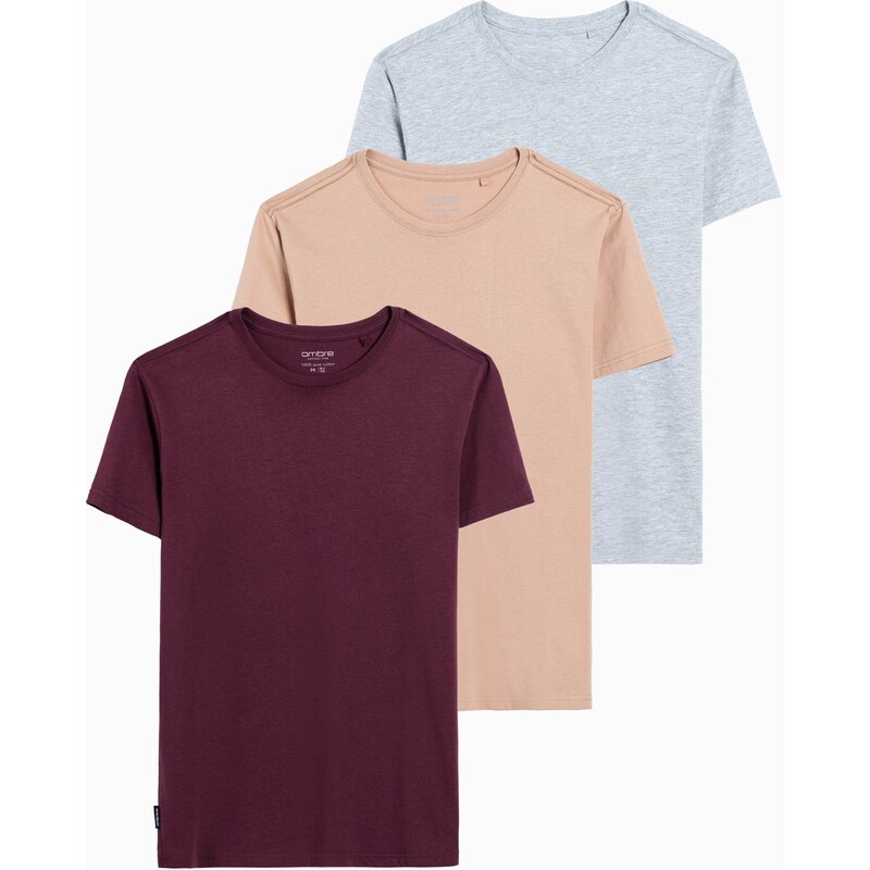 Ombre BASIC 3-pack cotton t-shirt set 56035679