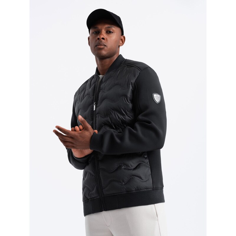 Ombre Mens quilted bomber jacket - black 57624920