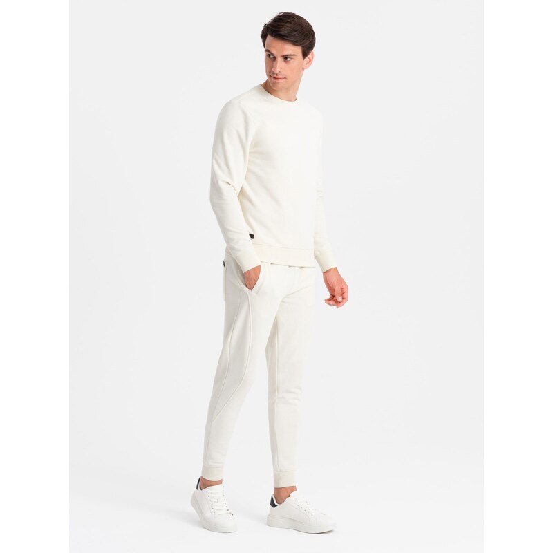 Ombre BASIC mens cotton tracksuit set unbuttoned sweatshirt + joggers 64782556