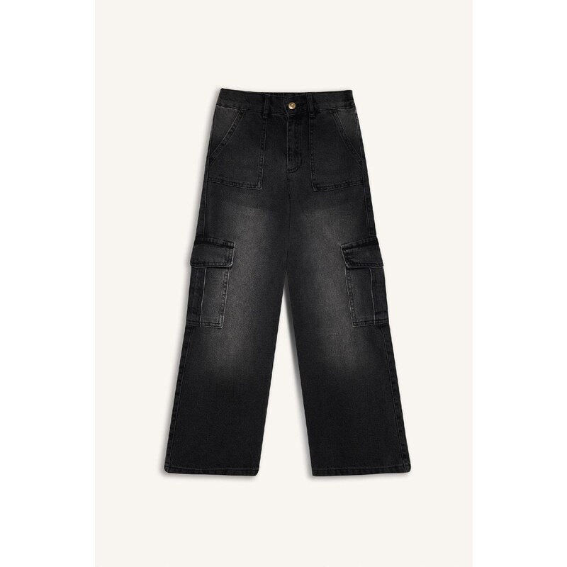 E-shop DEFACTO Girls Wide Leg Cargo Wide Leg Jeans