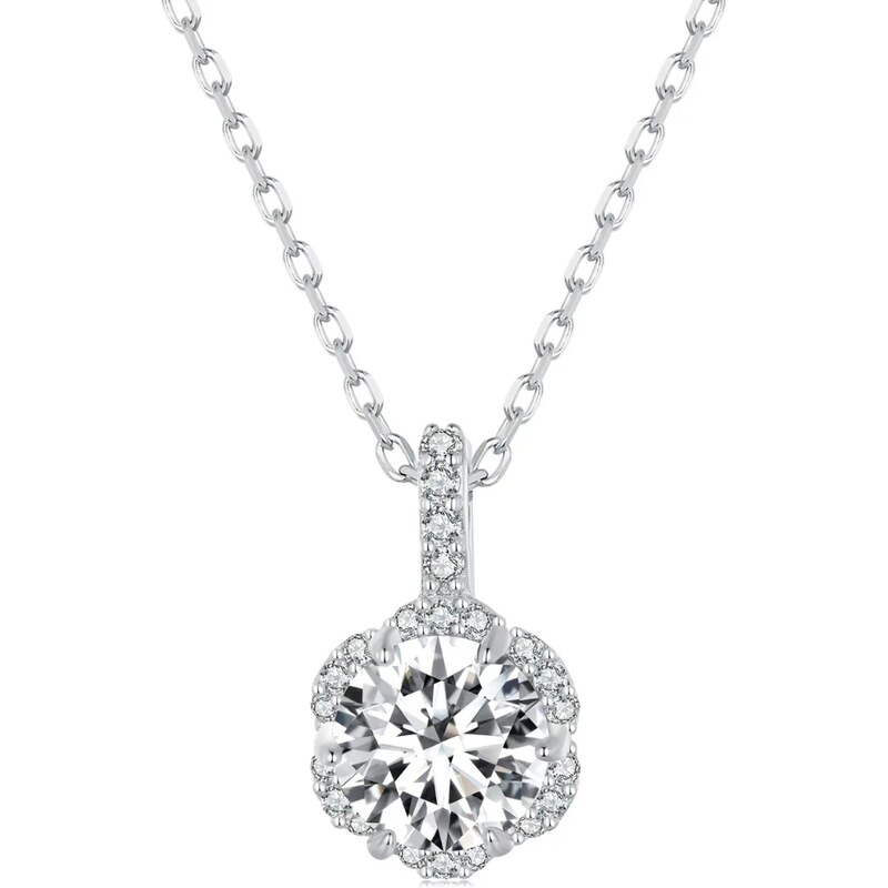Olivie Strieborný náhrdelník 1ct 6,5mm MOISSANITE 9179 59681013