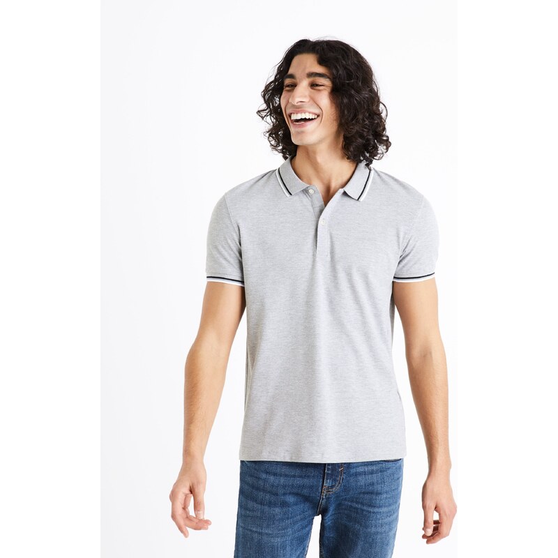 Svetlošedá pánska polokošeľa Celio Decolrayeb 50529856