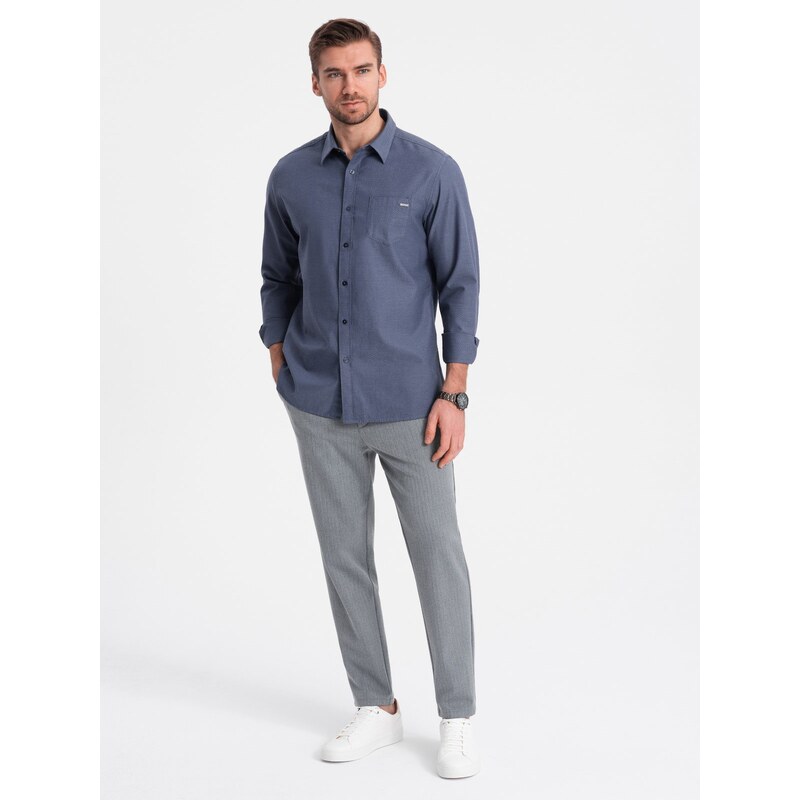 Ombre Mens chino pants with elastic waistband SLIM FIT - grey 64778291