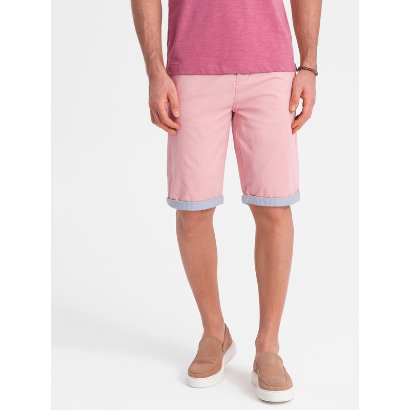 Ombre Mens chinos shorts with contrasting turn-up 64779646