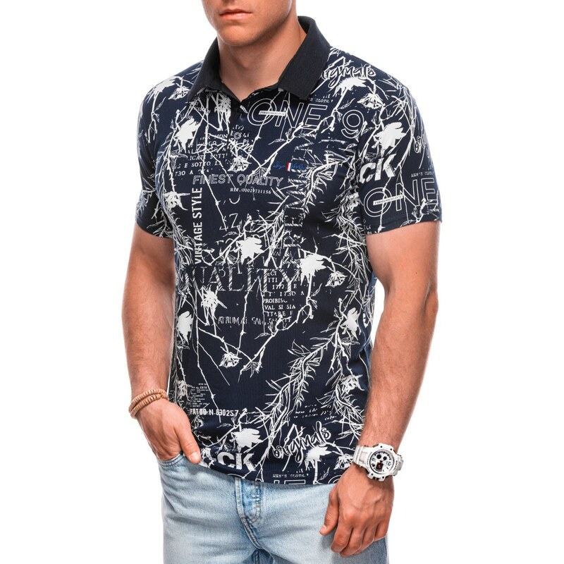 Edoti Printed Mens Polo Shirt 57778726
