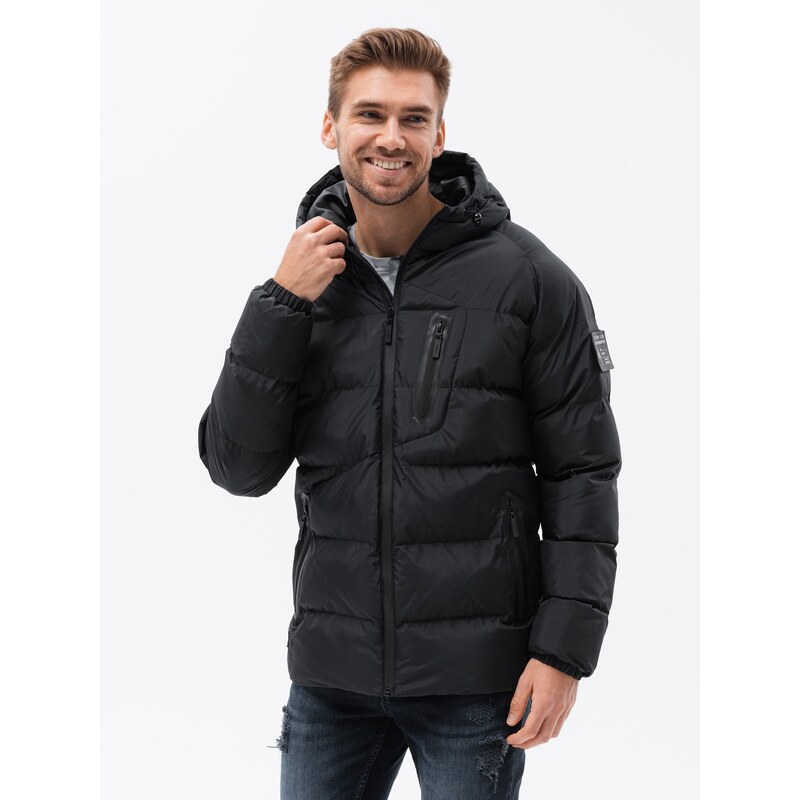 Ombre Quilted heavily insulated mens jacket with raglan sleeves - 64782386