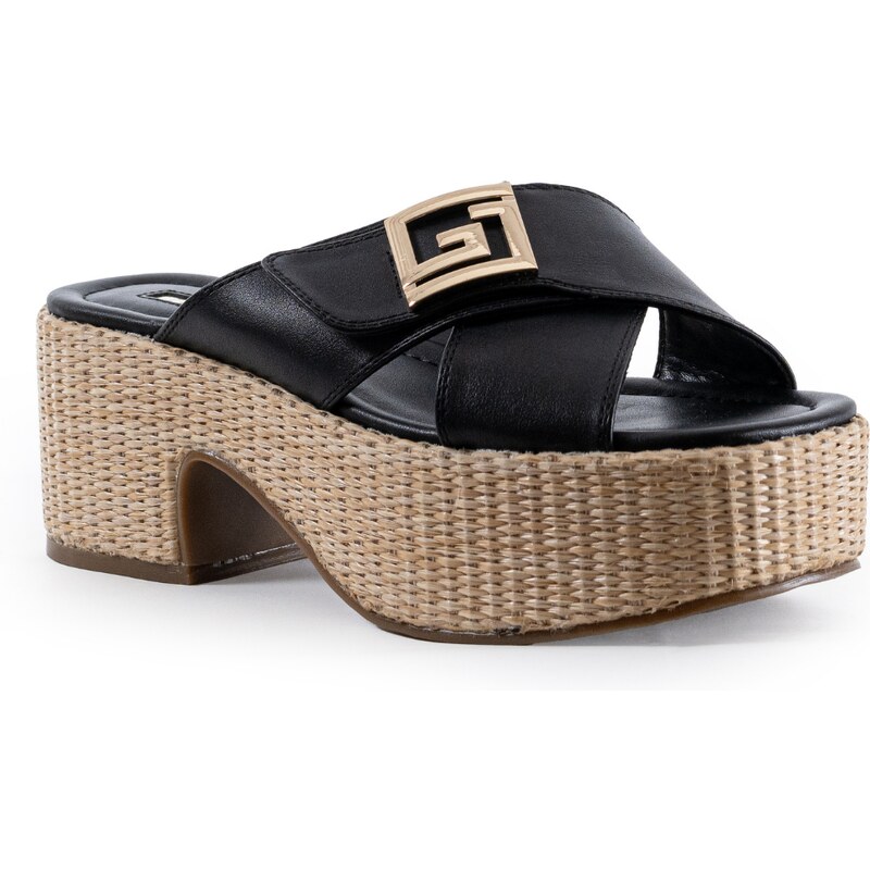 GAUDI Rafia Black šľapky 59528076