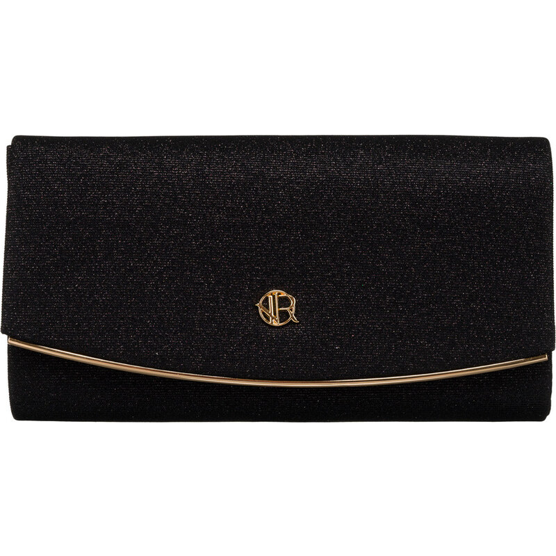 Rovicky čierna listová kabelka s trblietavou textúrou a odnímateľnou 57236439