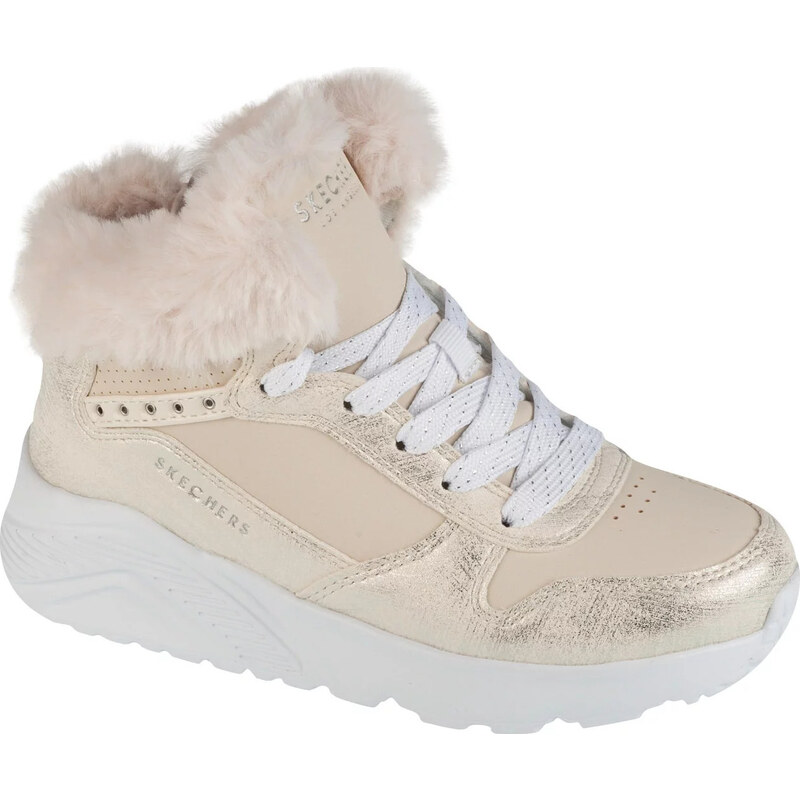 Béžové zimné členkové topánky Skechers Uno Lite - Comfurt Collar 59596335
