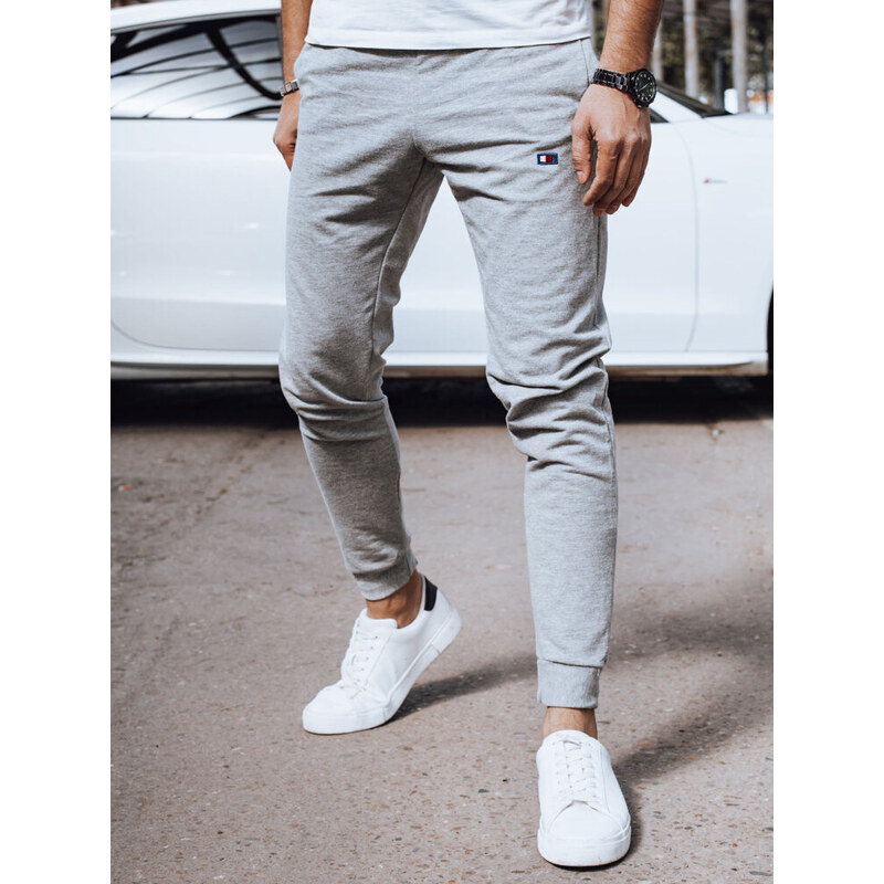 Pánske svetlošedé tepláky Dstreet UX4375 58178082