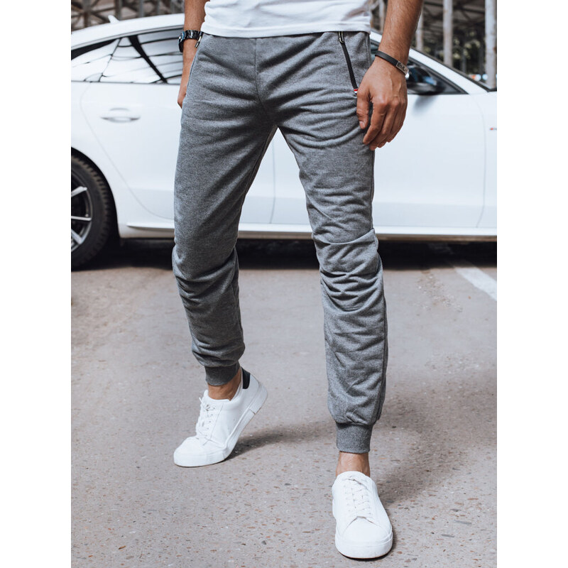 Pánske svetlošedé tepláky Dstreet UX4269 58178091