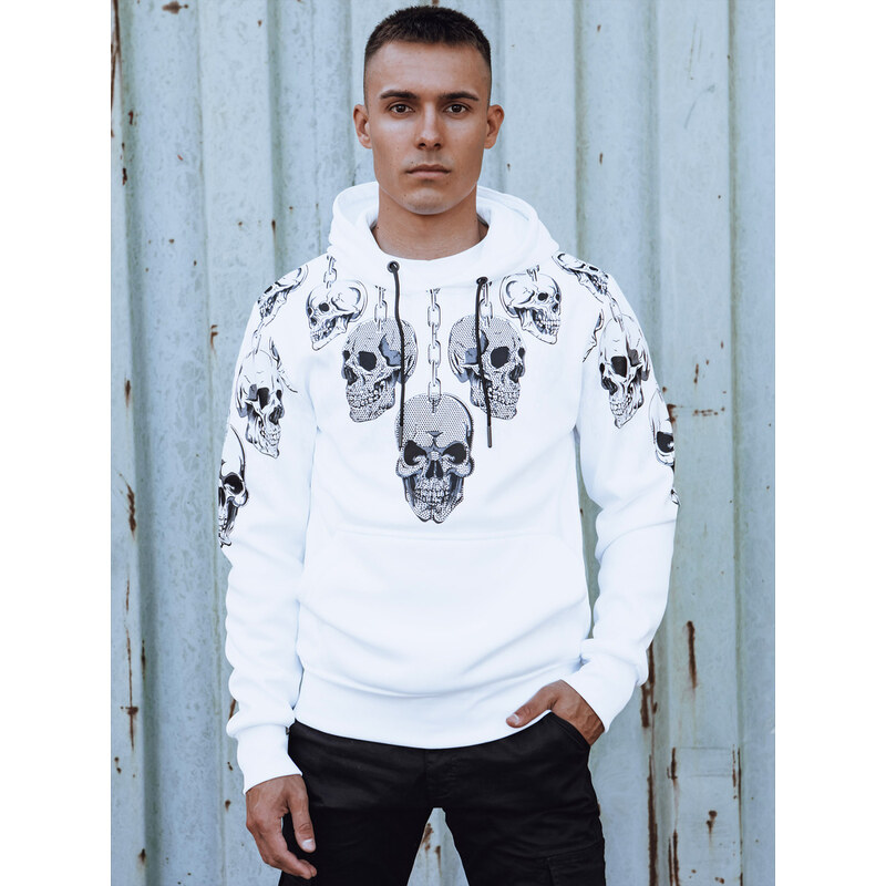 Pánska mikina s kapucňou biela Dstreet BX5840 65597768