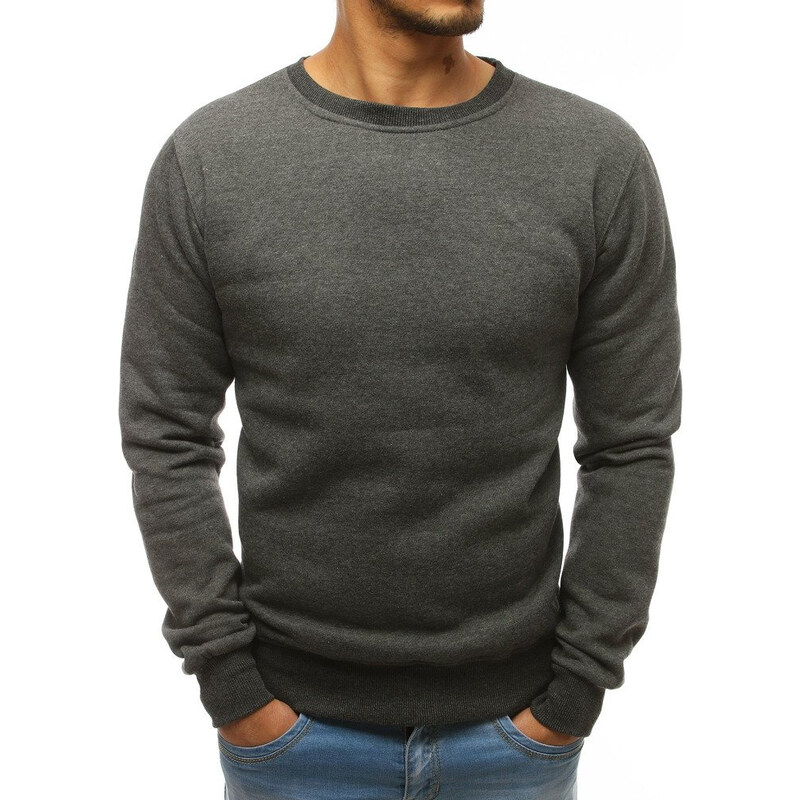 Dstreet Pánska mikina bez kapucne antracitová BX2405 - výpredaj 66450728