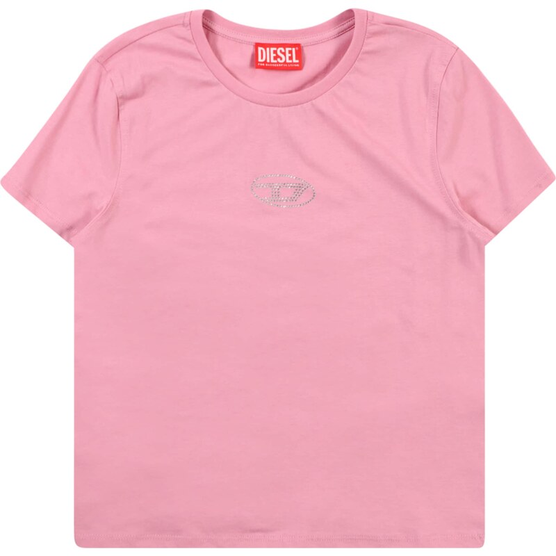 DIESEL Tričko TSLIGX svetloružová / strieborná 65282991