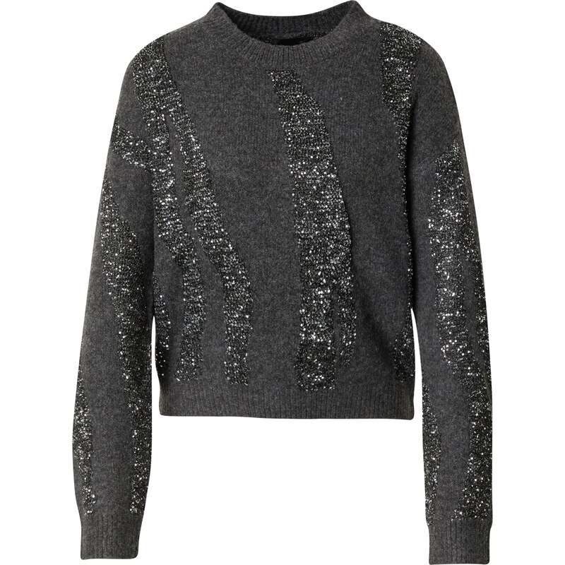 PIECES Sveter PCRADA striebornosivá / tmavosivá 60185639