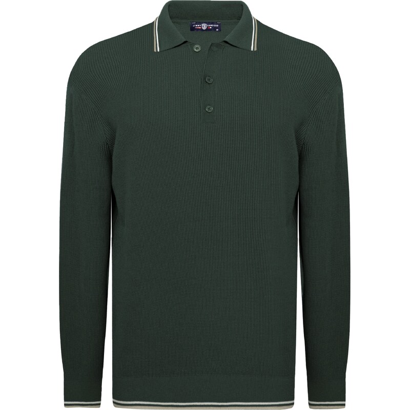 Jimmy Sanders Sveter tmavozelená / biela 59644996