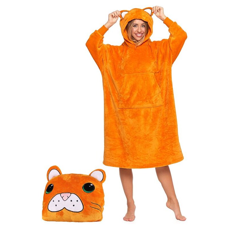 Moraj Plyšový mikina / vankúš 2v1 oranžová 60195439