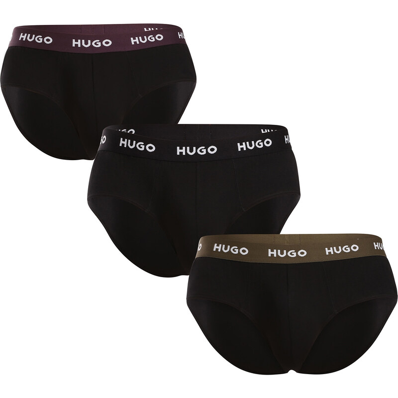 3PACK pánske slipy HUGO čierné (50517879 989) 59687361