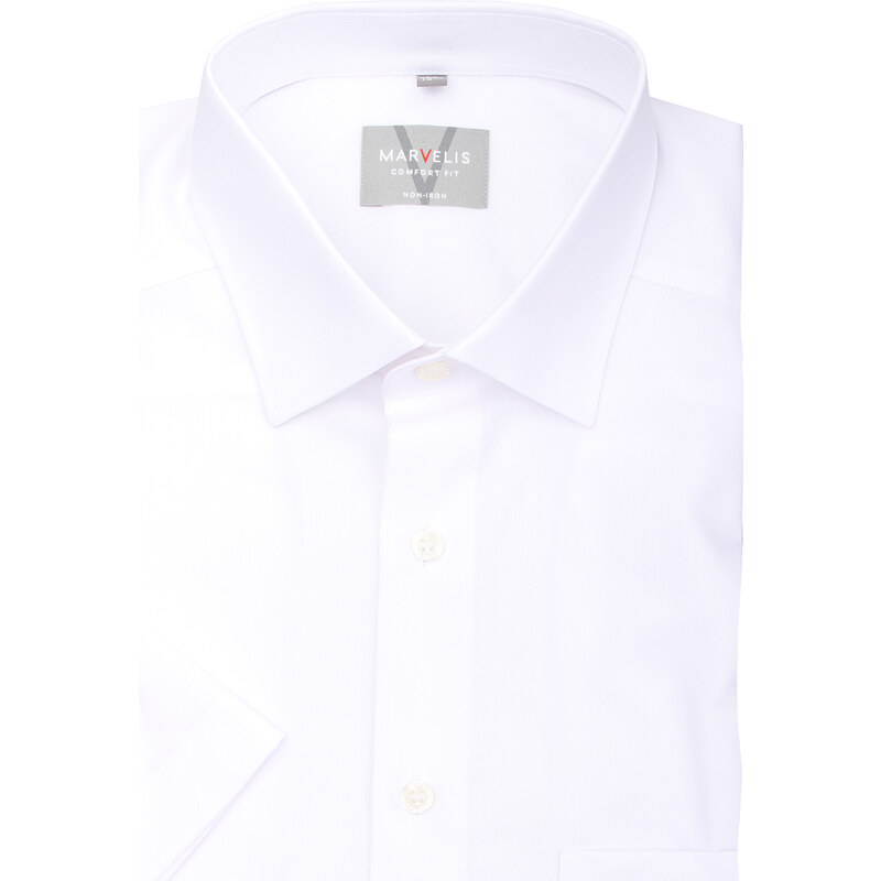 Marvelis Modern Fit pánska košeľa krátky rukáv 100% popelín biela 59687623