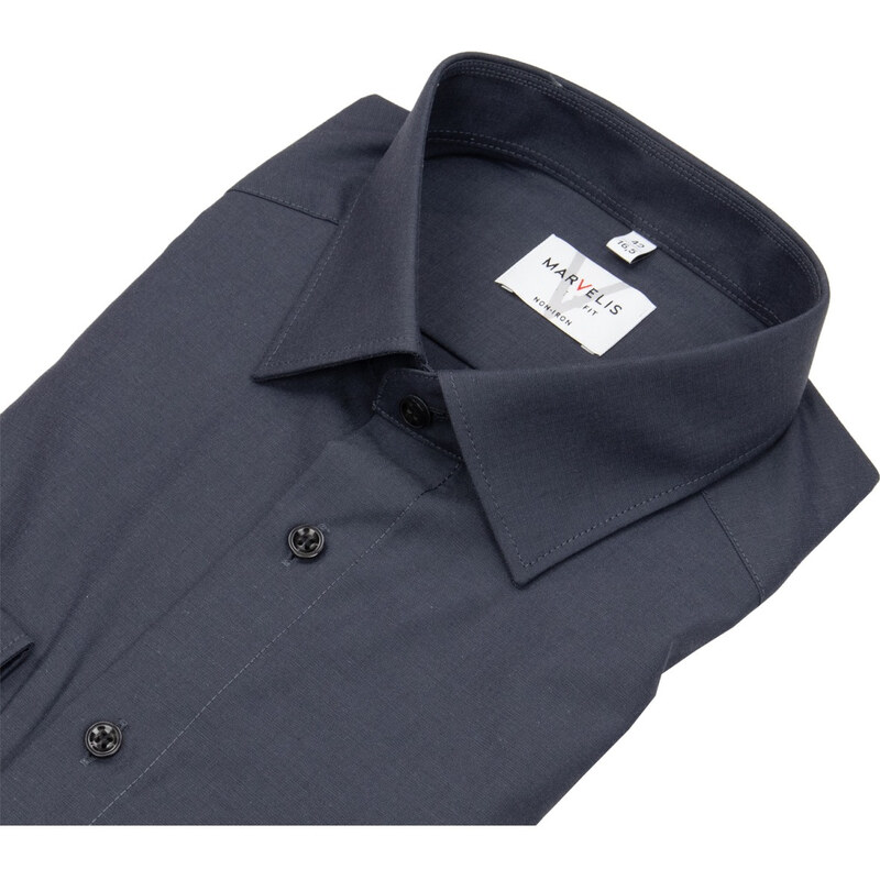 Marvelis Body Fit pánska košeľa dlhý rukáv 100% popelín sivá 59687617