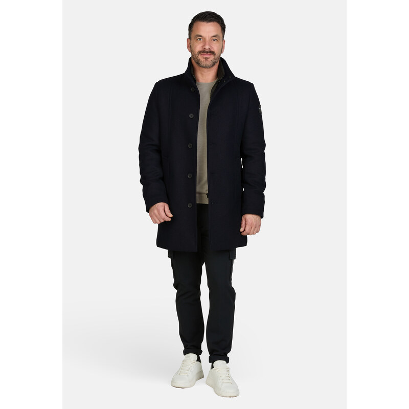 Pánsky modrý vlnený kabát s odopínateľnou vsadkou CALAMAR 59687806