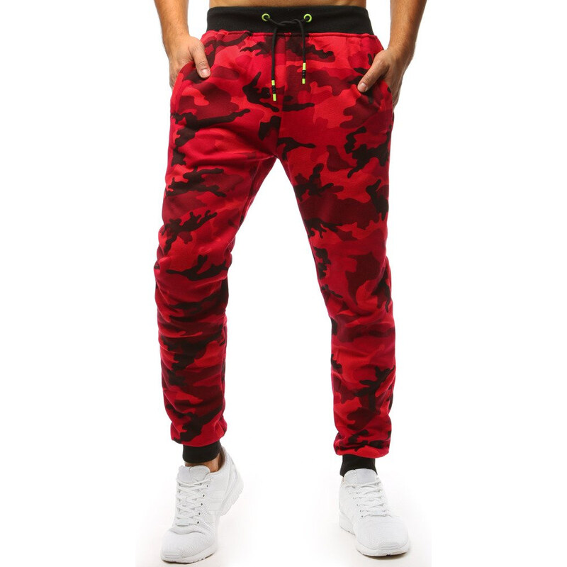 Červené pánske maskáčové jogger tepláky Dstreet UX1467 65503265