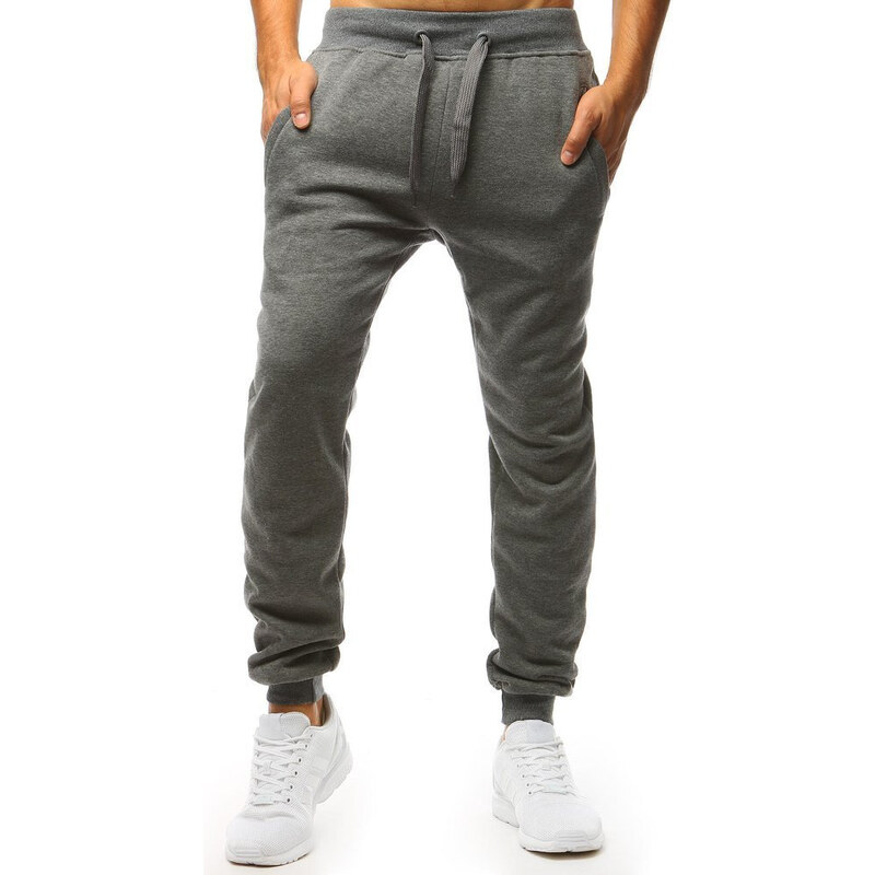 Pánske teplákové nohavice tmavo sivé Dstreet UX2872 65503282